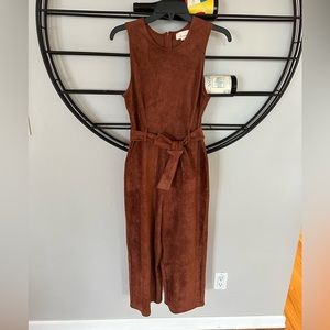 Anthropologie Suede Jumpsuit